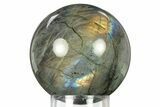 Flashy, Polished Labradorite Sphere - Great Color Play #277264-1